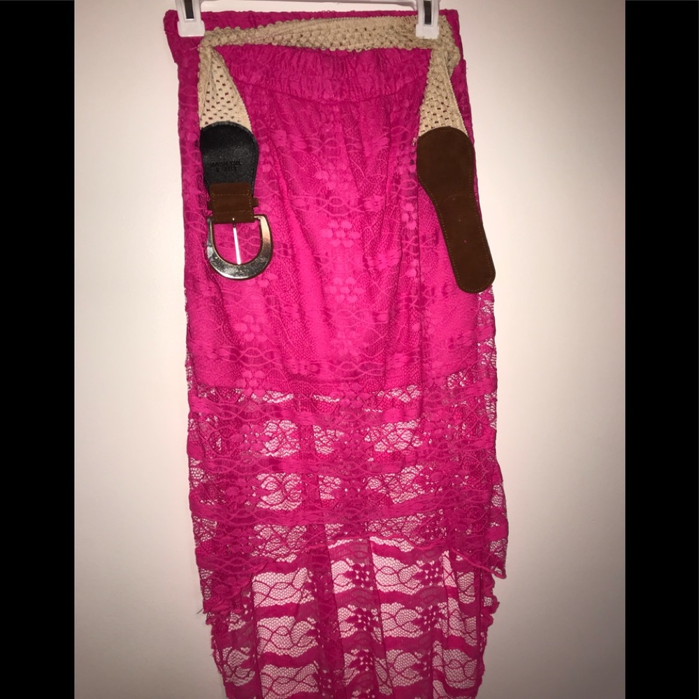 Laced Long Pink Skirt